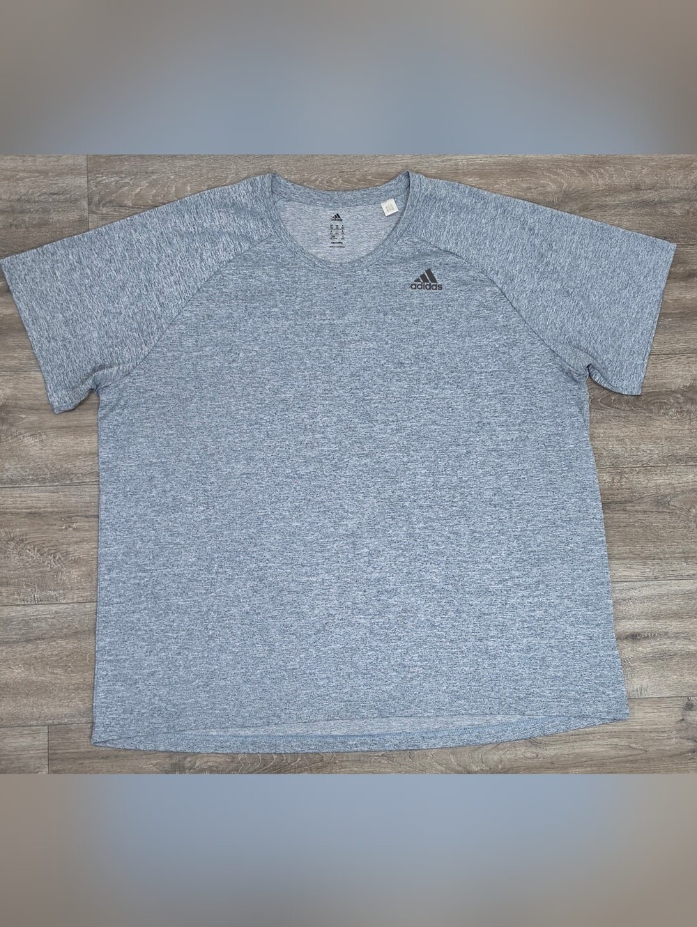 adidas Men’s Climalite Heather Blue Athletic Tee-Size 2XL